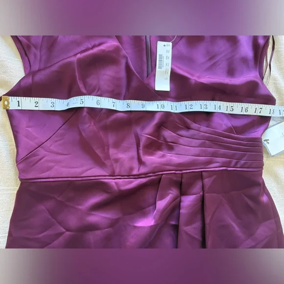 J Crew NWT Satin V‑Neck Dress – Size 10 – Plum/Burgundy formal special events - Picture 6 of 7